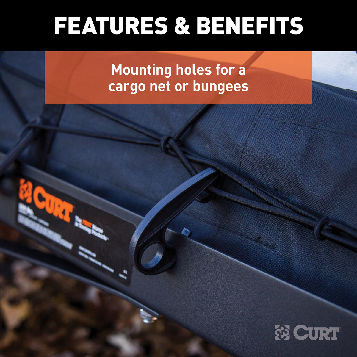 CURT 18110 48 x 20-Inch Tray Hitch Cargo Carrier, 300 lbs Capacity, 1-1/4, 2-In Adapter Shank