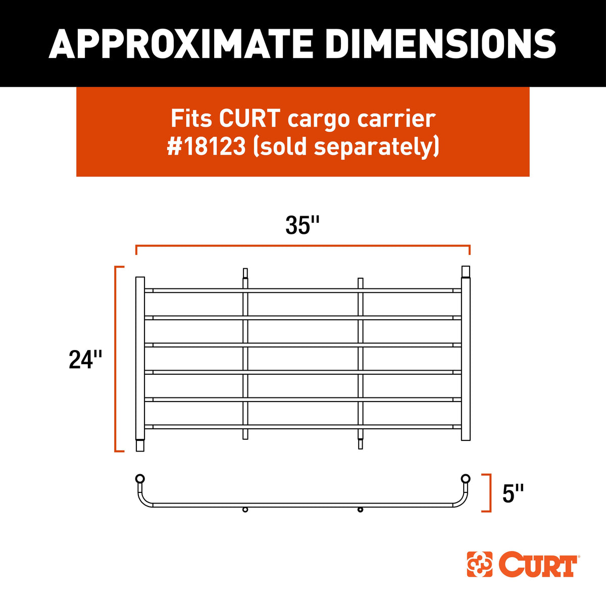 CURT 18124 6 sq. ft. Black Steel Roof Rack Cargo Carrier Extension