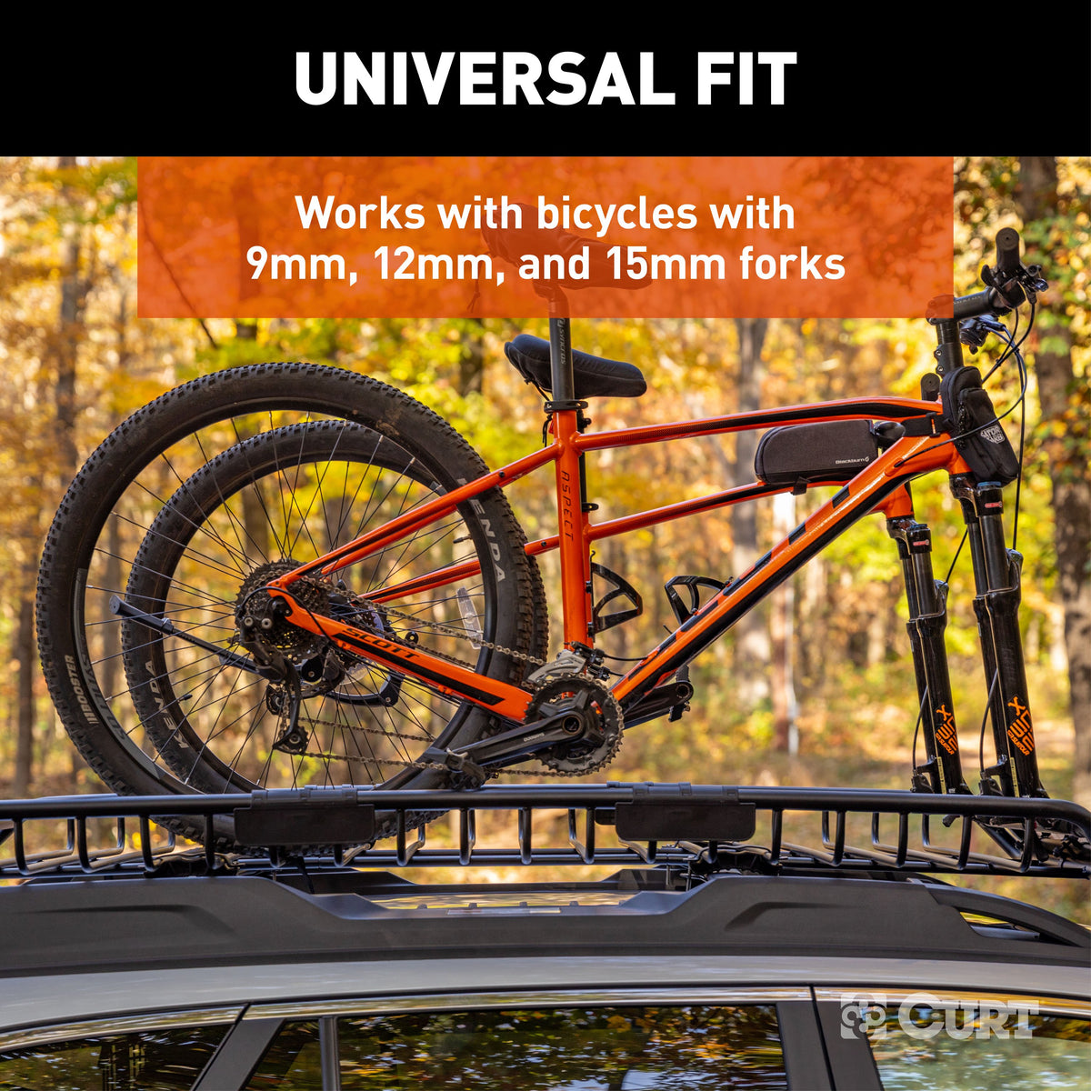 CURT 18125 Quick-release Bike Mount Accessory for 18123 Roof Rack