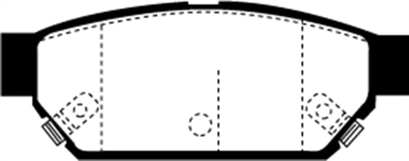 EBC 93-96 Eagle Summit 1.5 Greenstuff Rear Brake Pads - DP2986 for 1993-2000 Mitsubishi Mirage - angle view