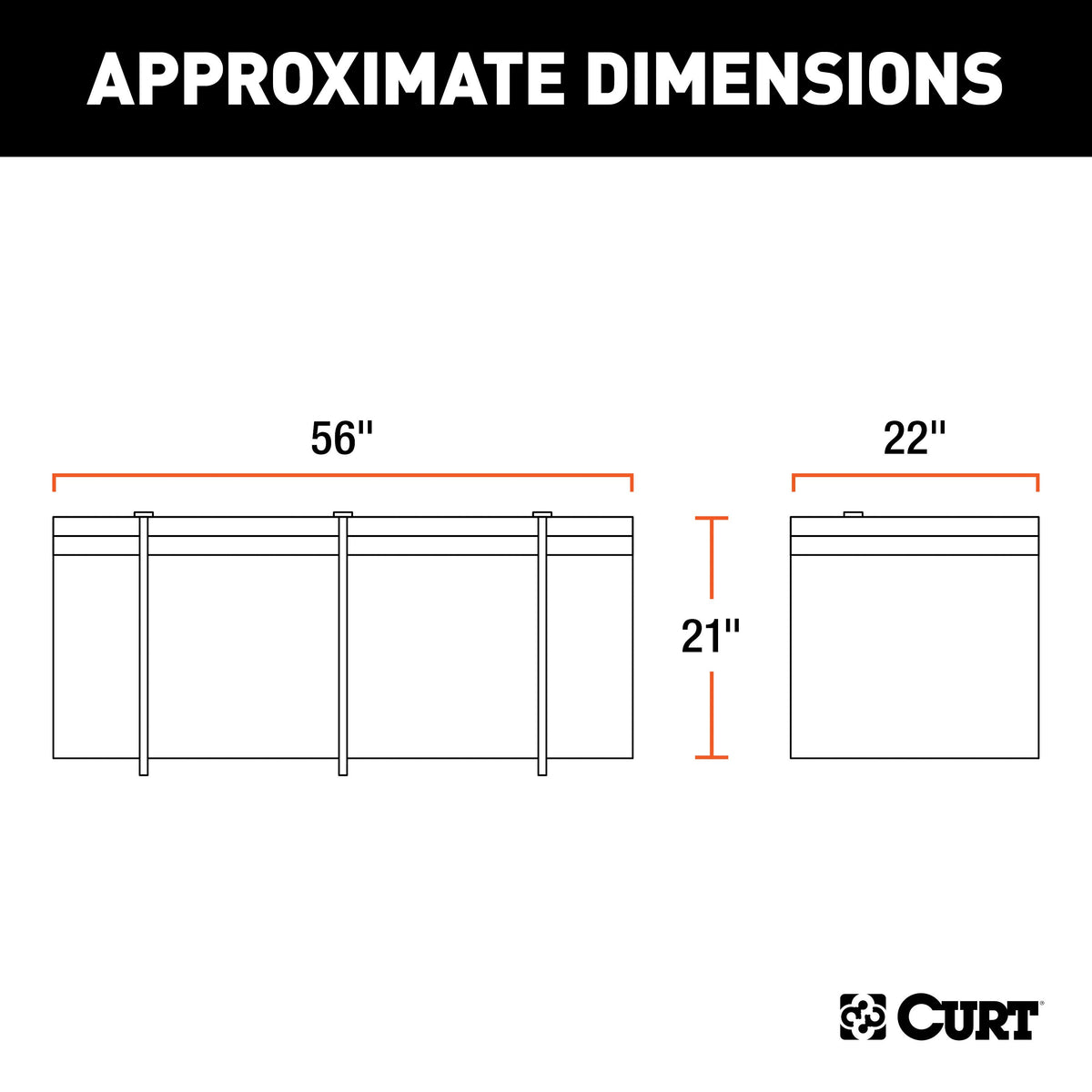 CURT 18211 56 x 22 x 21-Inch Weather-Resistant Black Vinyl Cargo Bag for Hitch Carrier