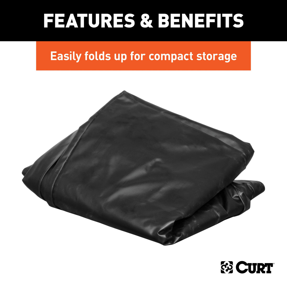 CURT 18220 38 x 34 x 18-Inch Weather-Resistant Black Vinyl Cargo Bag for Roof Basket
