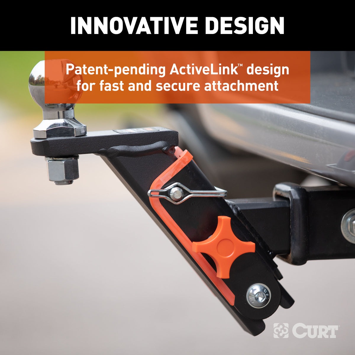 CURT 18416 ActiveLink Hitch Ball Mount, Fits 2-Inch Trailer Couplers, 3,500 Pounds GTW