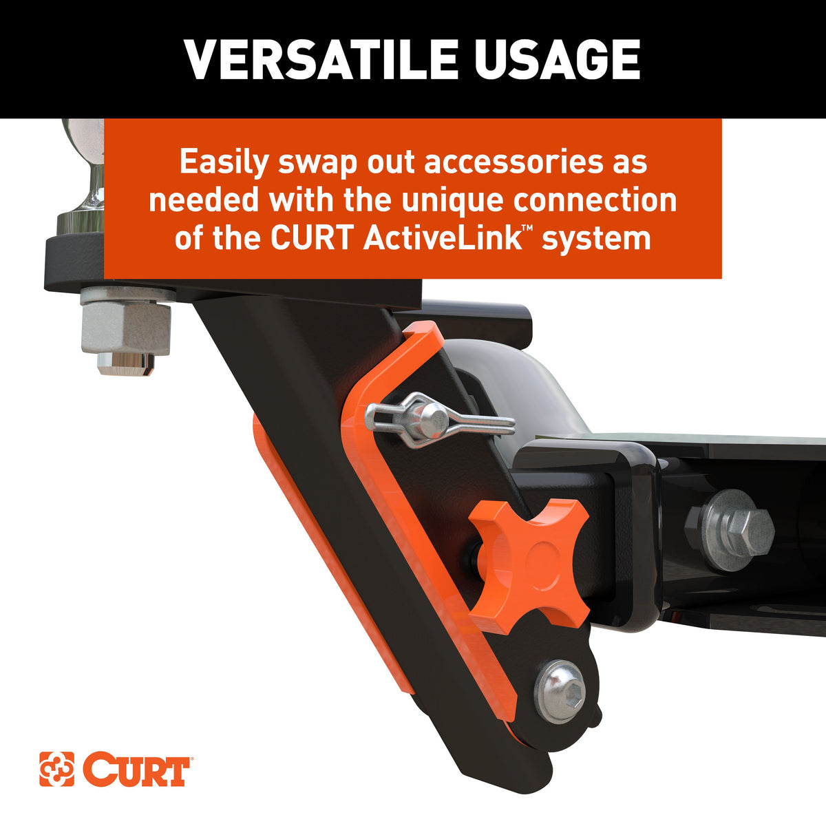 CURT 18416 ActiveLink Hitch Ball Mount, Fits 2-Inch Trailer Couplers, 3,500 Pounds GTW
