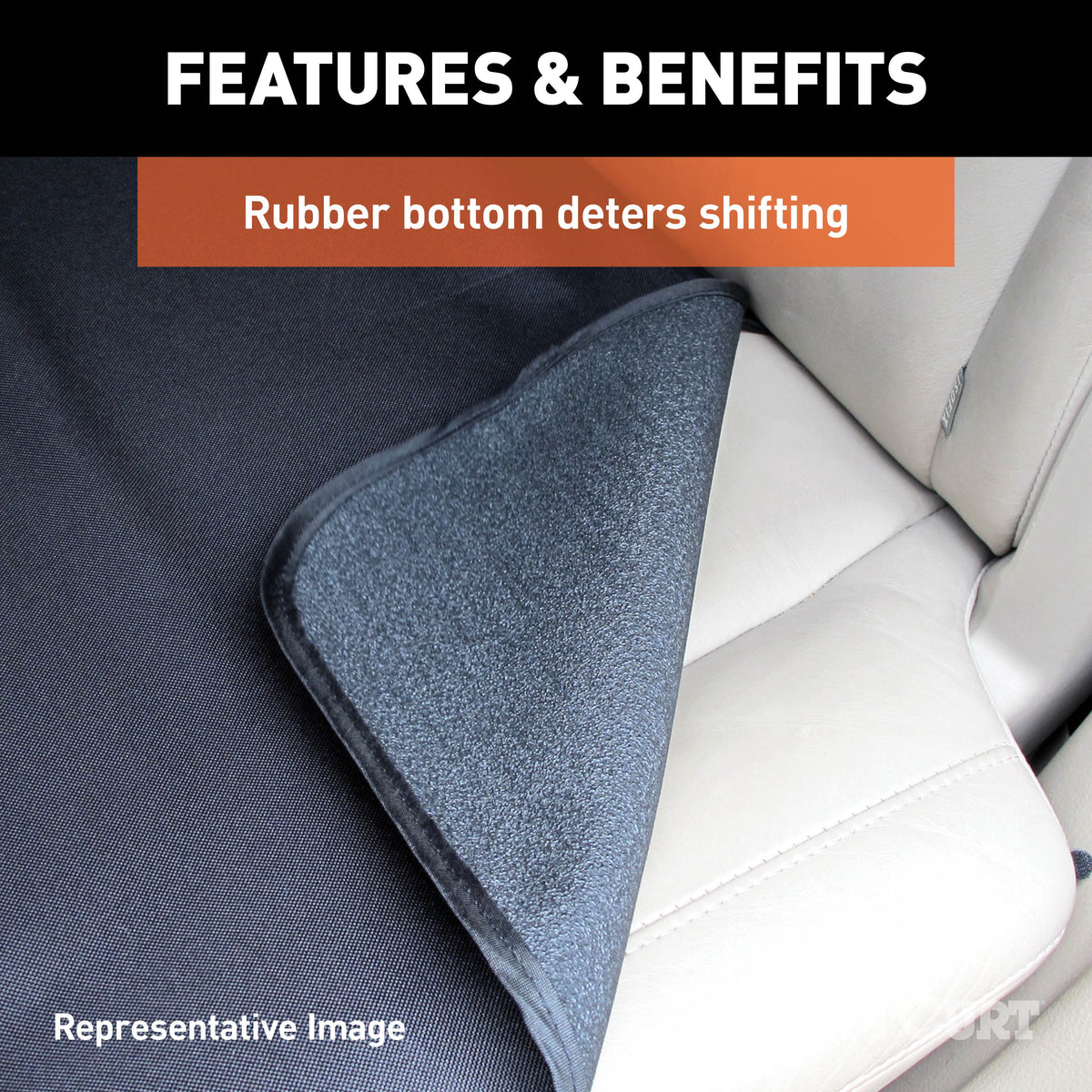 CURT 18511 Seat Defender 58-Inch x 55-Inch Black Waterproof Universal Bench Car Seat Cover Protector