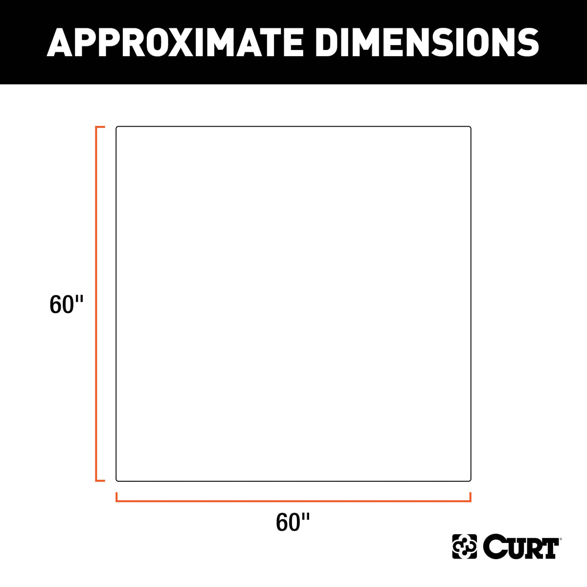 CURT 18530 Seat Defender 60 x 60-Inch Black Waterproof Cargo Mat Trunk Liner Protector