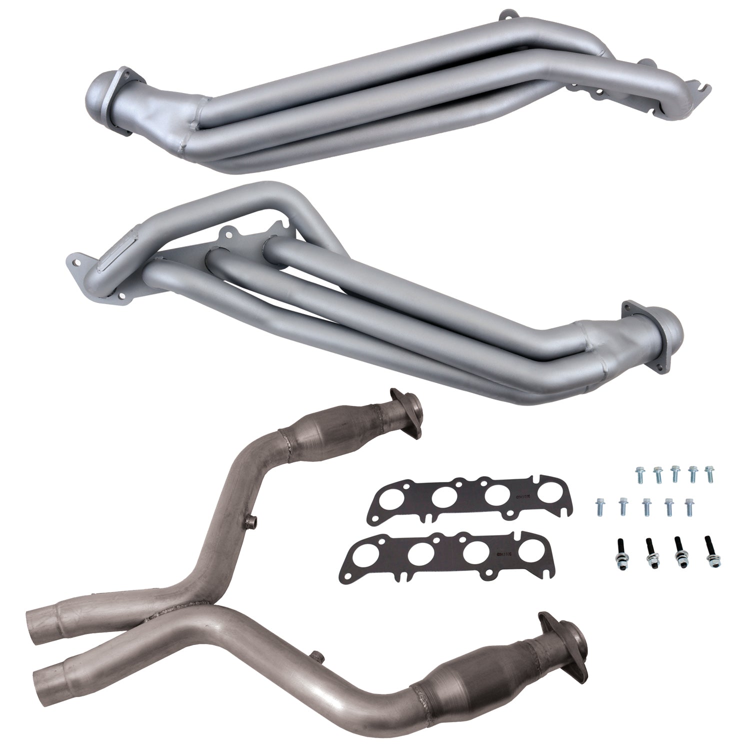 BBK 11-14 Ford Mustang GT 5.0 1-7/8in Long Tube Headers w/High Flow Catted X-Pipe (Ti Ceramic) - 18561