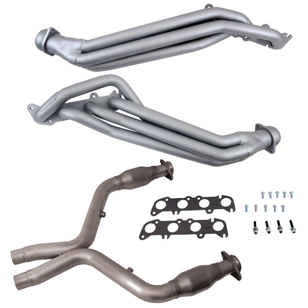 BBK 11-14 Ford Mustang GT 5.0 1-7/8in Long Tube Headers w/High Flow Catted X-Pipe (Ti Ceramic) - 18561