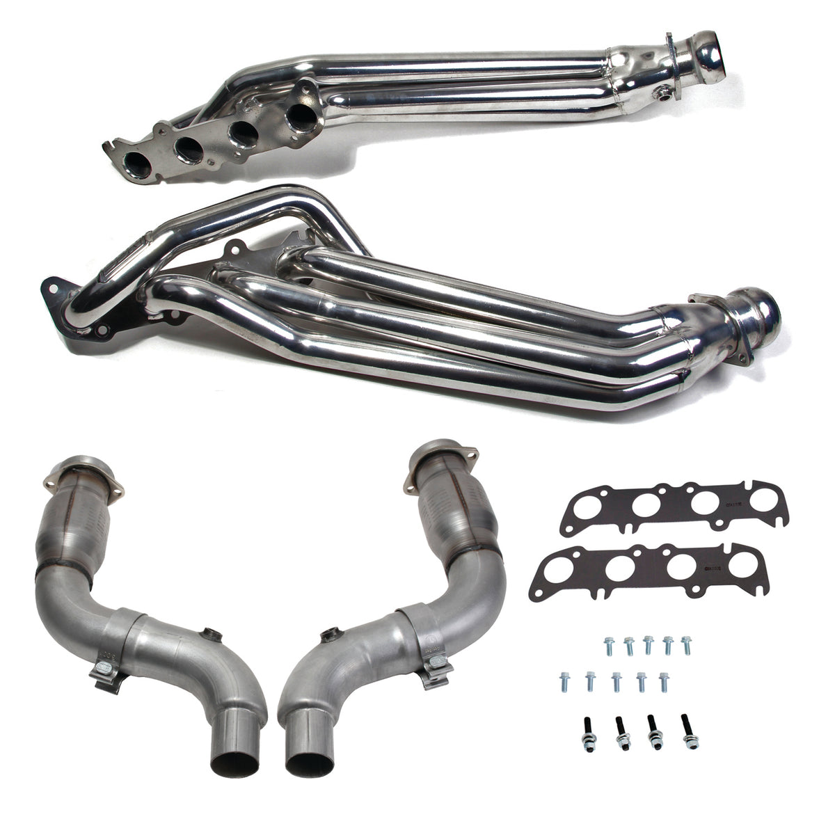 BBK 15-23 Ford Mustang GT 5.0 1-7/8in Headers w/High Flow Catted Mid Pipe (Silver Ceramic) - 18564