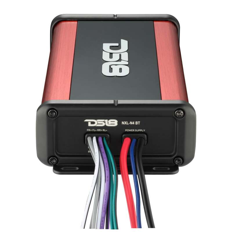 DS18 4-Channel Full-Range 4 x 100 Watts RMS at 4ohm IP67 Waterproof Rated Built-in BT Audio Receiver - NXL-N4BT - angle view
