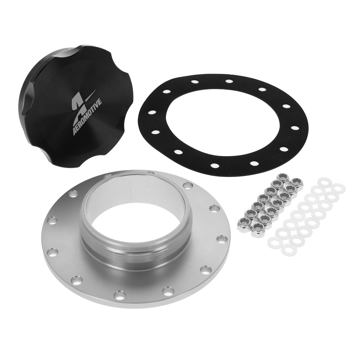 Aeromotive Fillcap - Screw-On - 3in - Flanged - 6-Bolt - Black - 18730