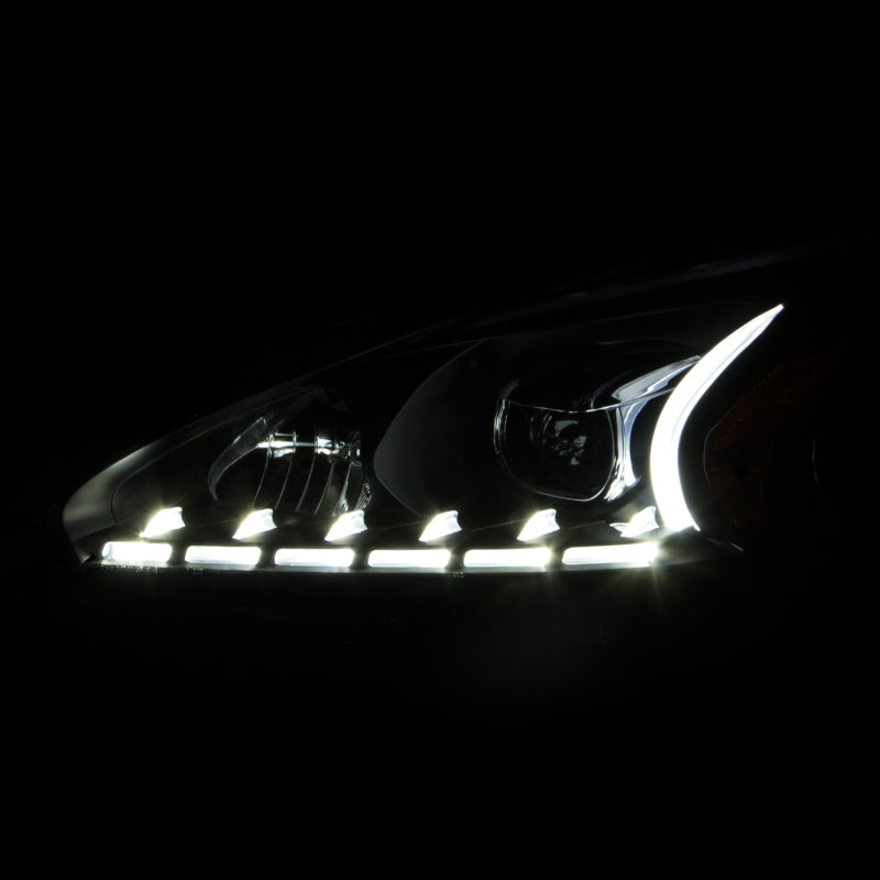 ANZO 2013-2014 Nissan Altima Projector Headlights w/ Plank Style Design Black - 121500