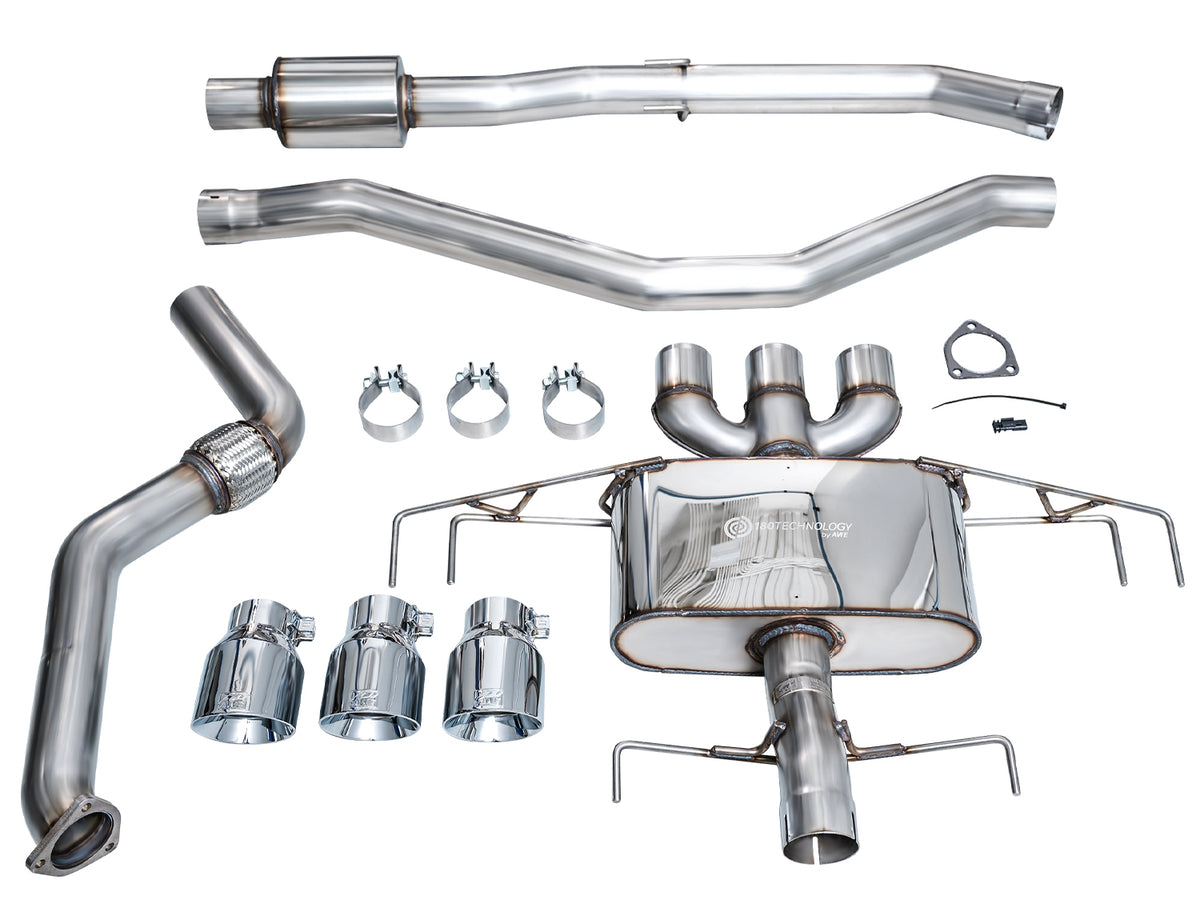 AWE Tuning 2024 Acura Integra Type S DE5 FWD Touring Edition Exhaust w/ Triple Chrome Silver Tips - 3015-52335