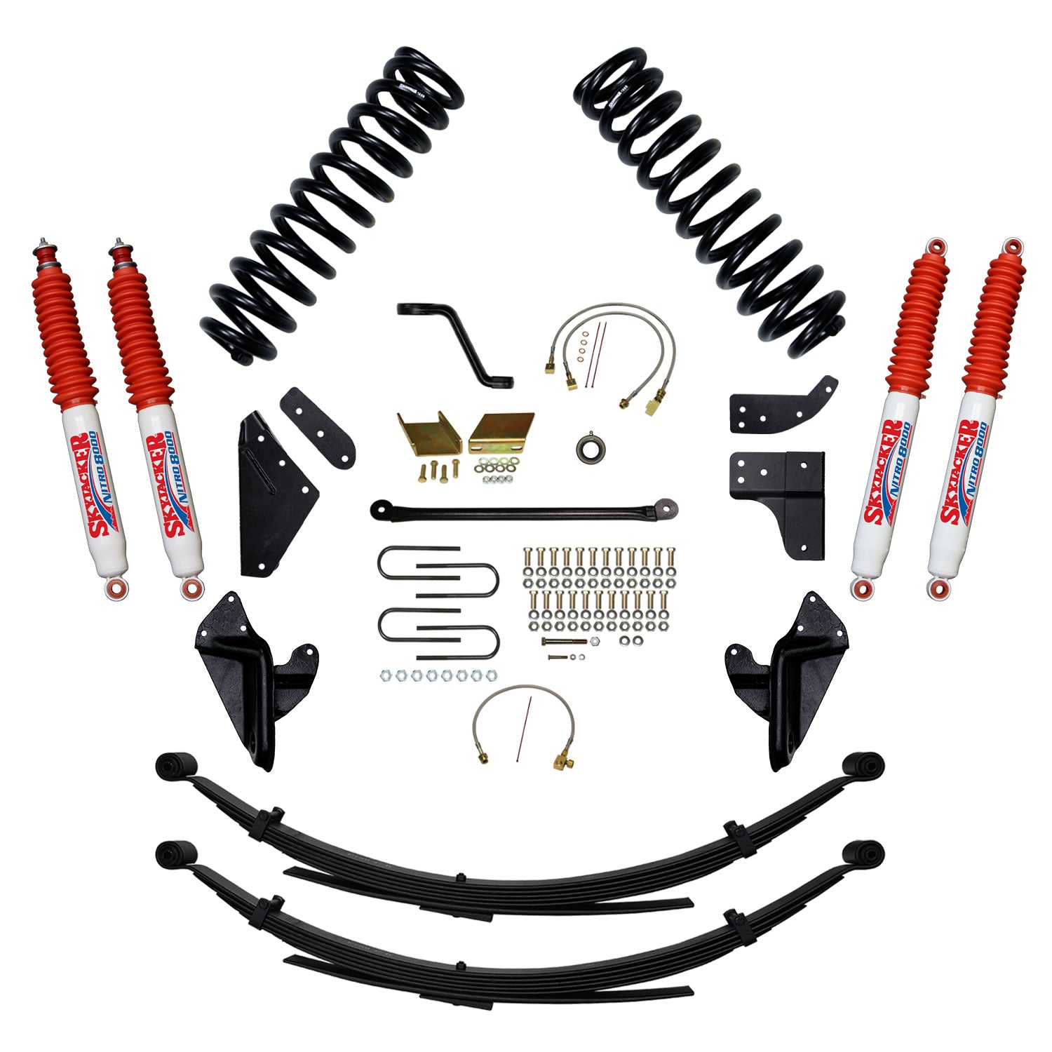 Skyjacker 80-96 Ford Bronco 8 In Suspension Lift Kit With Adx M2.0 Aluminum Monotube Shocks - 188BKS-AXM