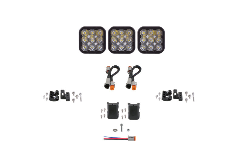 Diode Dynamics SS5 Pro Universal CrossLink 3-Pod Lightbar - White Driving - DD7250