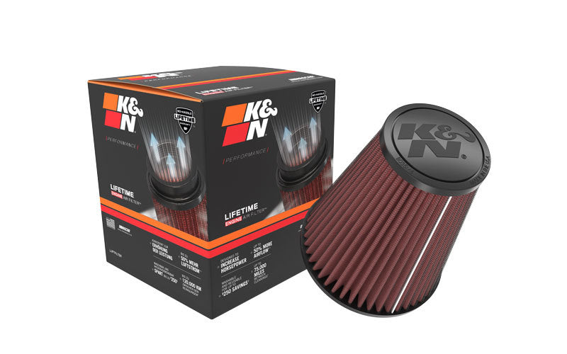 K&amp;N Universal Rubber Filter 3.25 inch FLG / 5.75 inch Bottom / 3.5 inch Top / 6.6875 inch Height - RU-4470