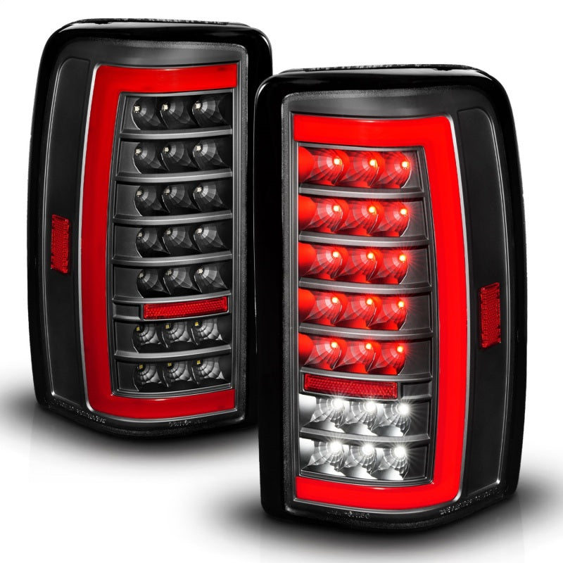 ANZO 00-06 Chevrolet Tahoe / GMC Yukon Full LED Taillights w/ Lightbar Black Housing/Clear Lens - 311448