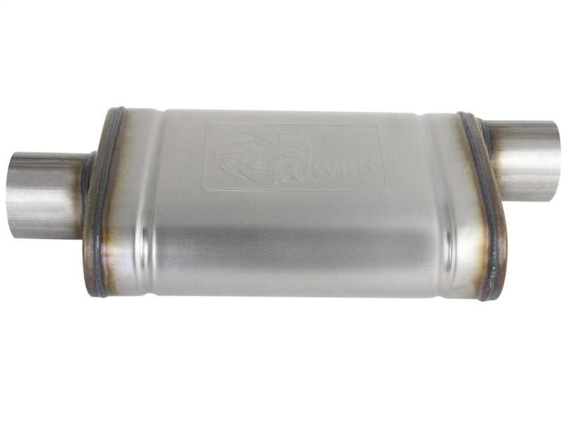 aFe MACHForce XP SS Muffler 3in Center Inlet / 3in Outlet 9in L x 4in W x 14in Body - 49M00031