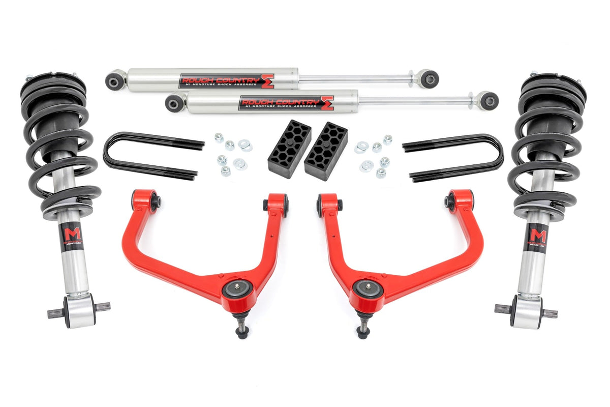 Rough Country - 3.5 Inch Lift Kit - M1 - Rear Mono Leaf - Chevy Silverado 1500 (22-24) - 28240RED