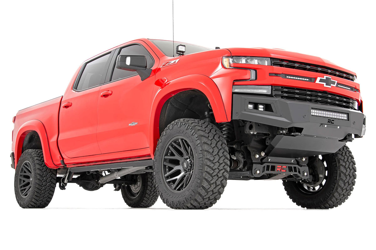 High Clearance Front Bumper | LED Lights &amp; Skid Plate | Chevy Silverado 1500 (19-22)