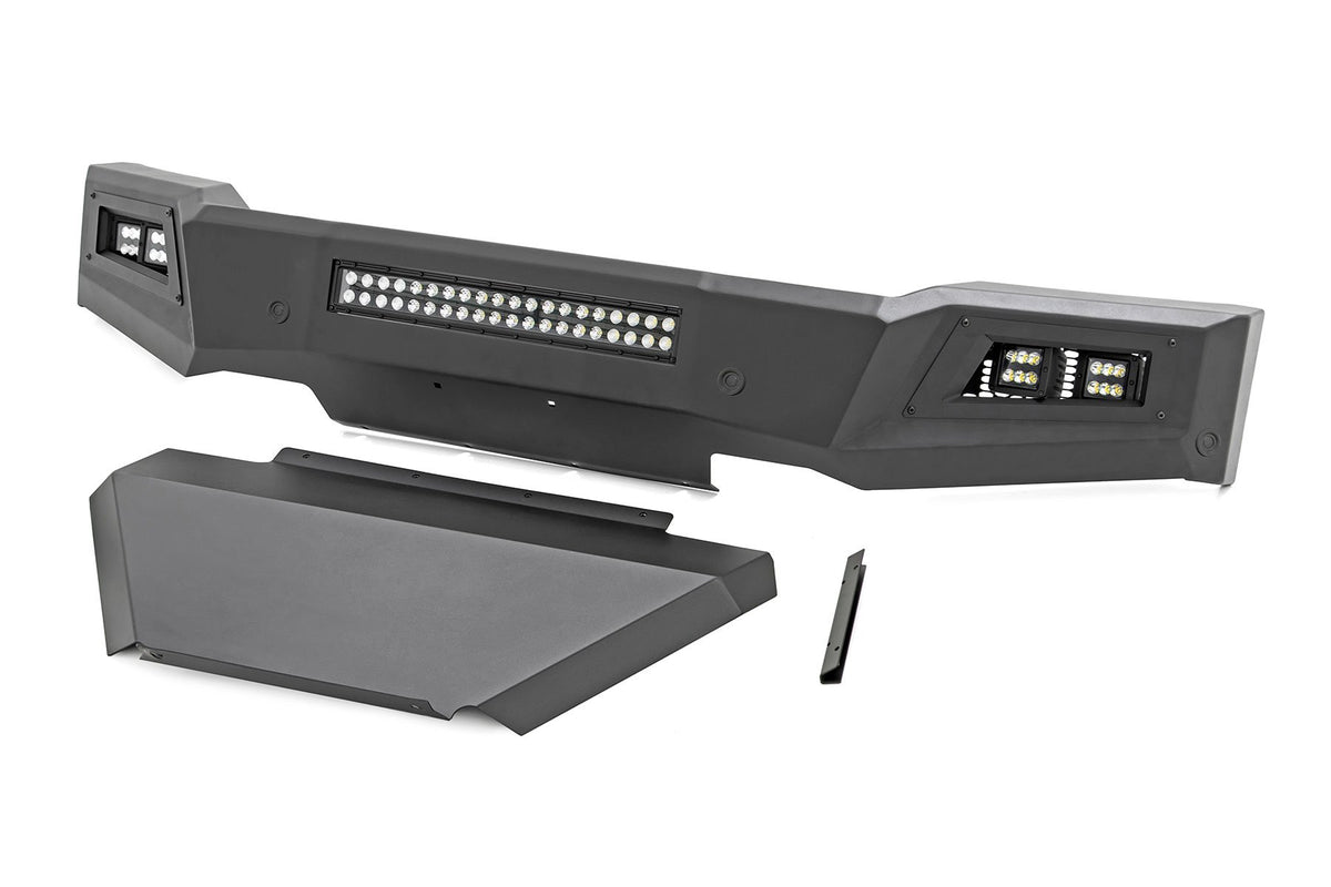 High Clearance Front Bumper | LED Lights &amp; Skid Plate | Chevy Silverado 1500 (19-22)