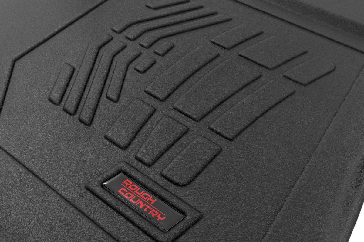 Rough Country - Sure-Fit Floor Mats - Front Over Hump - Crew - Chevy/GMC 1500/2500HD/3500HD (19-25 & Classic) - SM2165 for 20