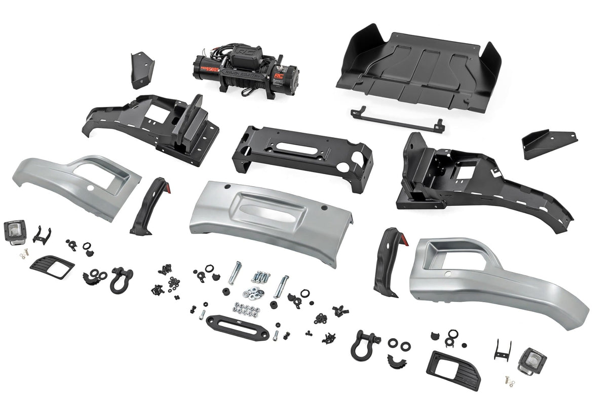 Rough Country - Front FXS Bumper - 12000S - GAN Silver Ice Metallic - Chevy Silverado 1500 (23-26) - 13007-GAN