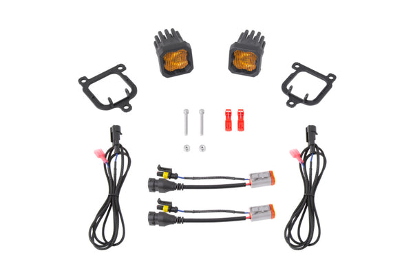 Diode Dynamics SSC1 Type FBS LED Fog Light Kit - Yellow SAE Fog - DD7175 for 2021-2026 Ford Bronco Sport - front view