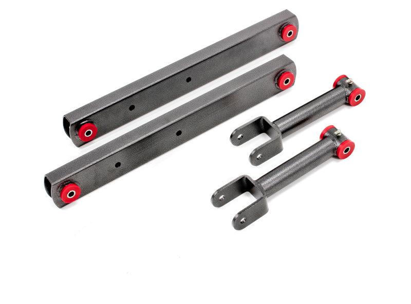 BMR 68-72 A-Body Non-Adj. Rear Suspension Kit - Black Hammertone - RSK012H for 1968-1972 Buick Skylark - front view