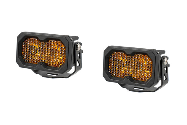 Diode Dynamics C2 2.0 Pro Yellow Flood Standard ABL (pair) - DD8109P by Diode Dynamics - front view