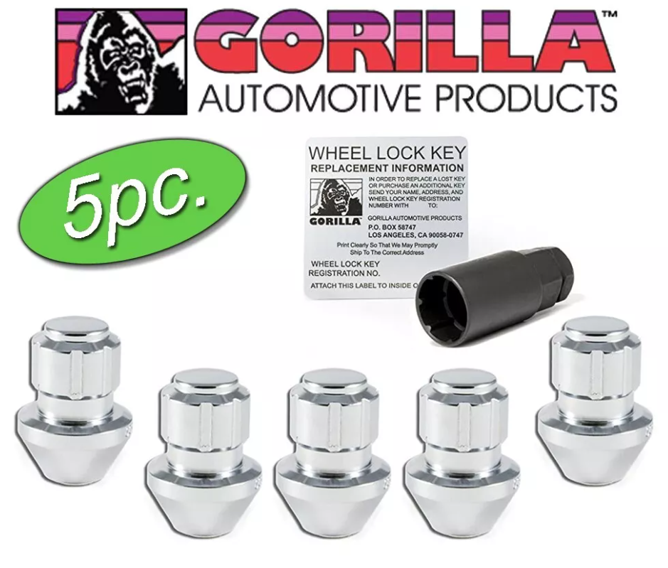 Gorilla Automotive - Fact Lock 12-1.50 Chrome 5-pk - Ford/gm - 46138FSX5