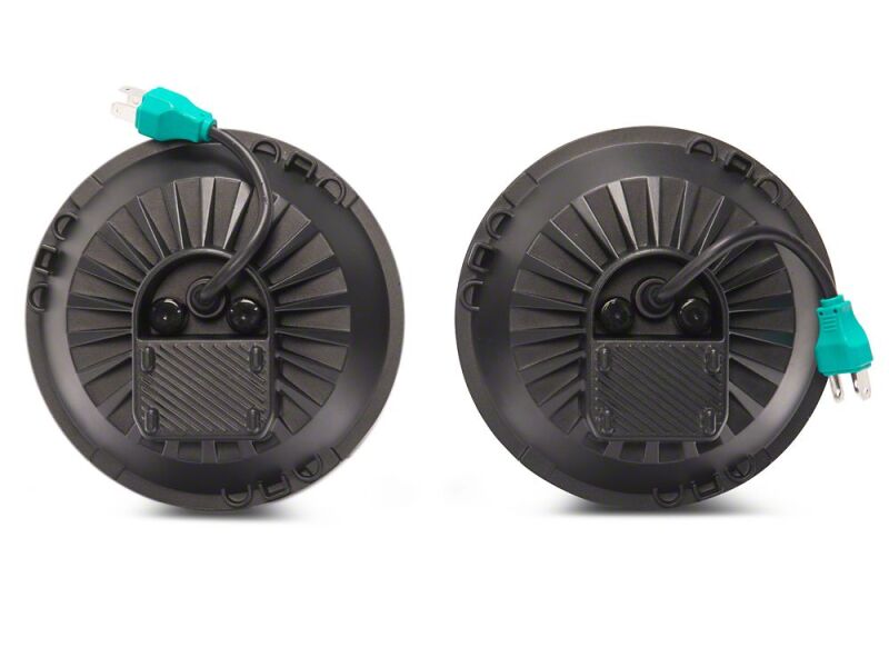 Raxiom 07-18 Jeep Wrangler JK Axial Series DB2 LED Headlights- Black Housing- Clear Lens - J181075 - close-up view