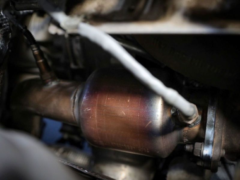 aFe 09-16 Audi A4/A5 (B8) L4-2.0L (t) Twisted Steel 3in. Downpipe - 304 Stainless w/ Cat - 48-36410-YC