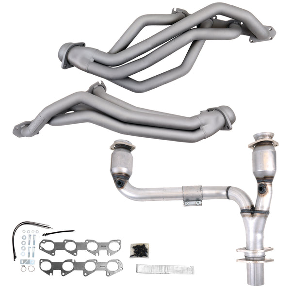 BBK 09-24 Ram 1500 Hemi 5.7L 1-3/4 Long Tube Headers w/High Flow Catted Y-Pipe (Ti Ceramic) - 19502