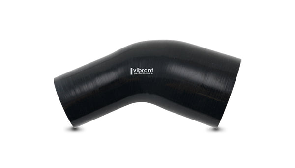 Vibrant 4 Ply Aramid 45 Degree Silicone Transition Hose 2.75in ID x 3in Length In/Out - Black - 19766