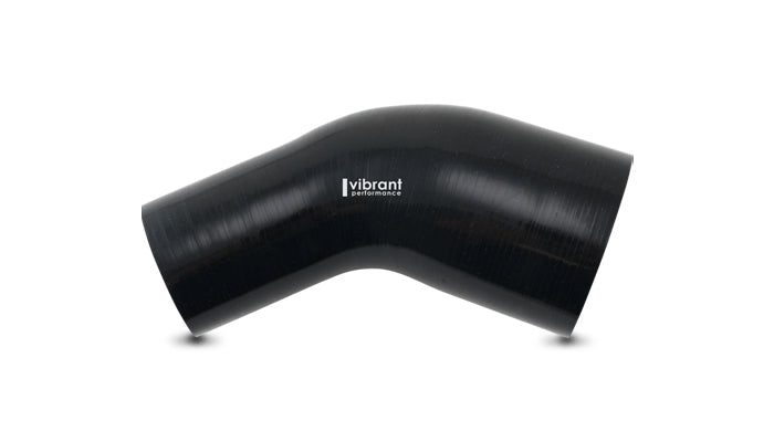 Vibrant 3.25in x 3.00in In/Out 45 Degree Black Silicone Transition Hose - 19768
