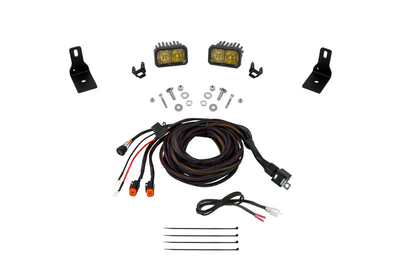 Diode Dynamics 2022+ Ford Maverick, C2 Sport Stage Series Ditch Light Kit Pro Yellow Combo - DD7761 for 2022-2024 Ford Maveri