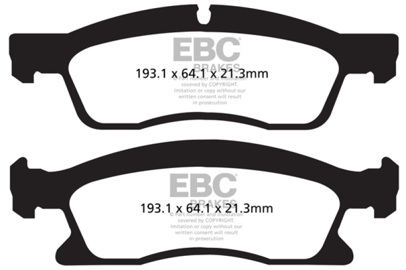 EBC 13+ Dodge Durango 5.7 Ultimax2 Front Brake Pads - UD1629 for 2013-2026 Dodge Durango - front view