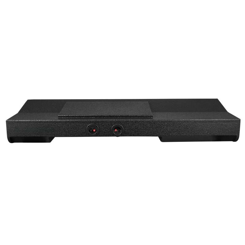 DS18 2x 12in Shallow Down Firing Underseat Ported Box Subwoofer Enclosure- Black Spray Paint Finish - EBM-DFPFORD09-2X12 - angle view