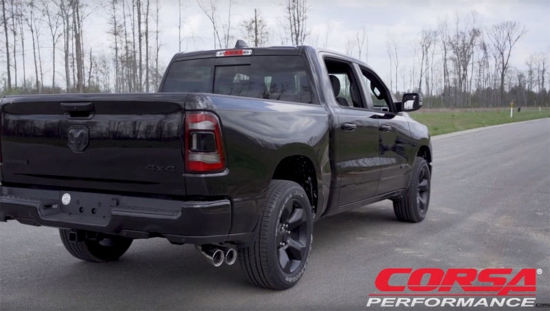 Corsa 19-24 Ram 1500 5.7L Crew Cab w/57in or 76in Bed Cat-Back Single Side Exit 4in PolishedDual Tip - 21036
