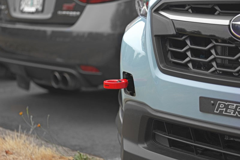 Perrin 22+ Subaru WRX / 18-21 Crosstrek / 14-21 Forester Tow Hook Kit (Front) - Red - PSP-BDY-237RD