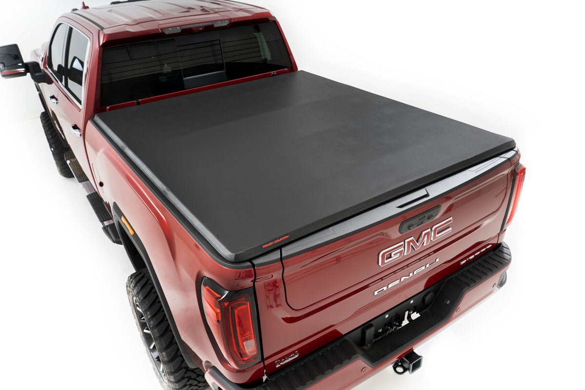 Rough Country - Soft Tri-Fold Bed Cover - 6'9" Bed - Chevy/GMC 2500HD/3500HD (20-25) - 41120690A by Rough Country - angle vie