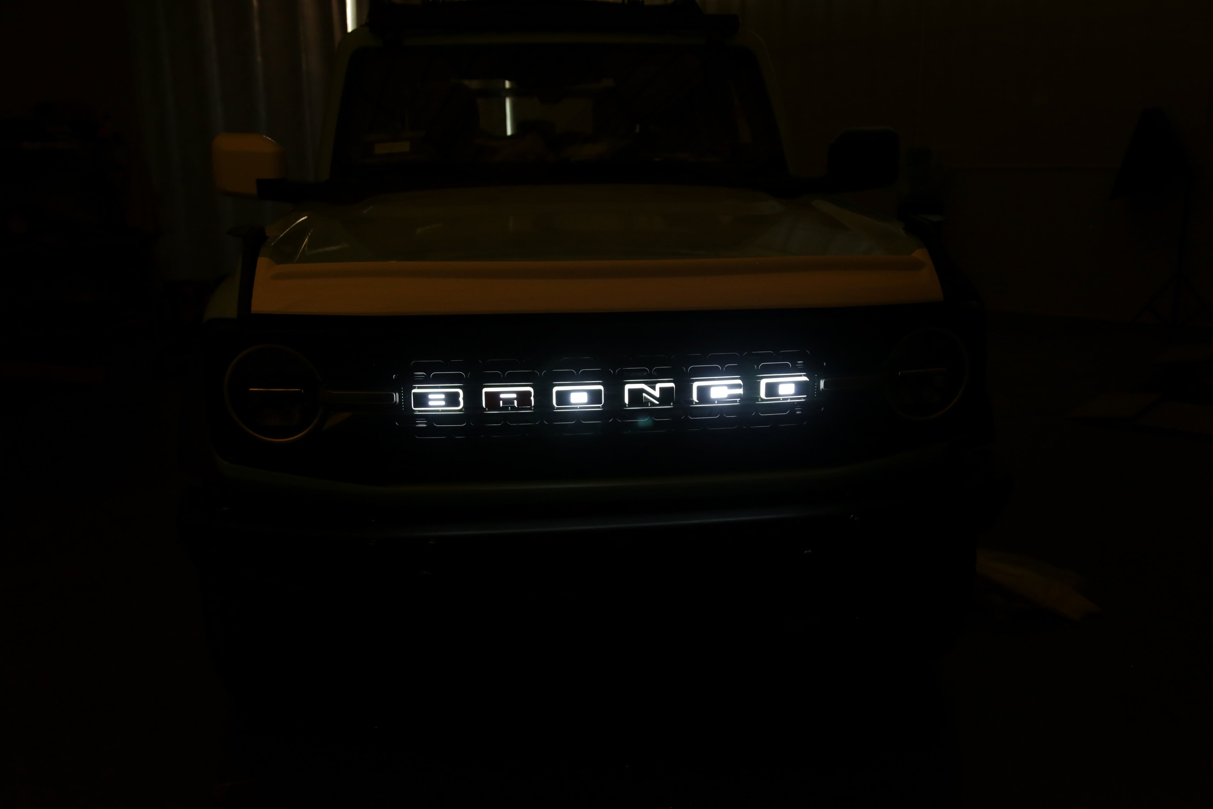 Raptor Style LED Grille For 2021-2024 Ford Bronco - Matte Black With Illuminated Letters