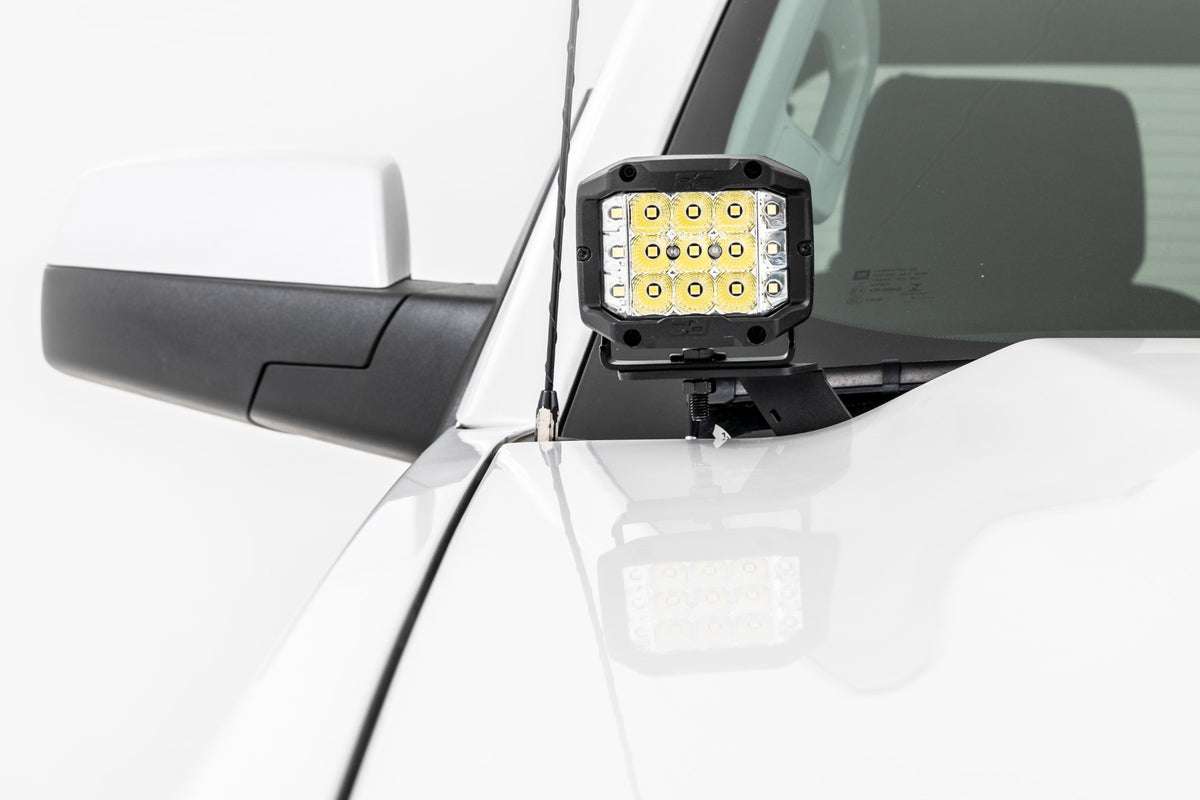 Rough Country - LED Ditch Light Kit - 3in OSRAM Pair - Wide - Chevy/GMC 1500 (14-18 & Classic) - 71056 for 2014-2018 Chevrole