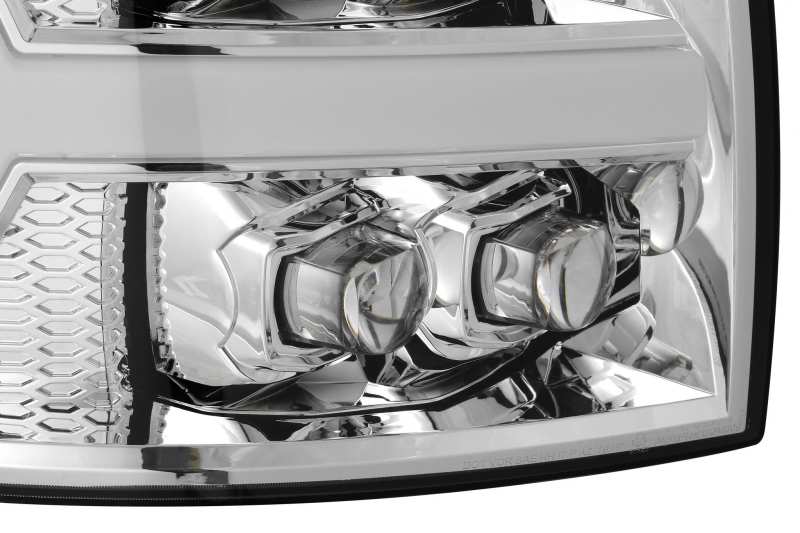 AlphaRex 07-13 Chevy 1500HD NOVA LED Proj Headlights Plank Style Chrm w/Activ Light/Seq Signal - 880207