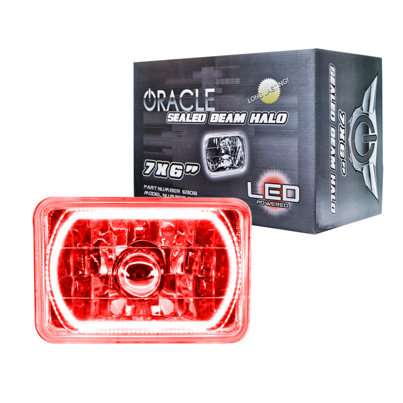 Oracle Pre-Installed Lights 7x6 IN. Sealed Beam - Red Halo SEE WARRANTY - 6908-003