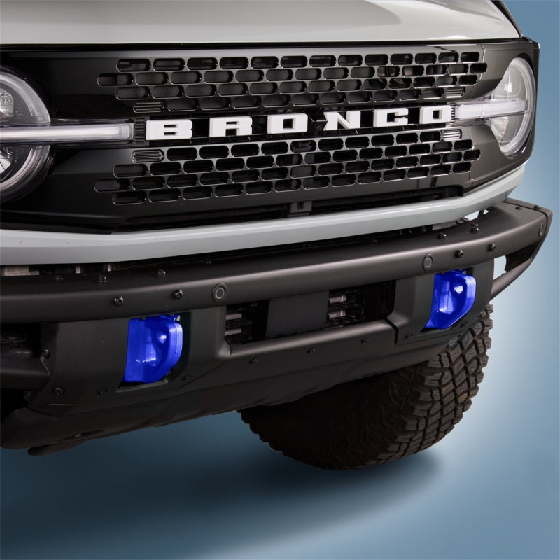 Ford Racing 2021+ Bronco Front Bumper Tow Hooks - Blue (Pair)