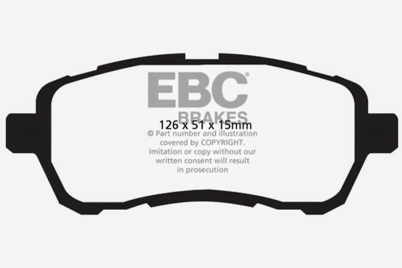 EBC 10+ Mazda 2 1.5 Greenstuff Front Brake Pads - DP22003