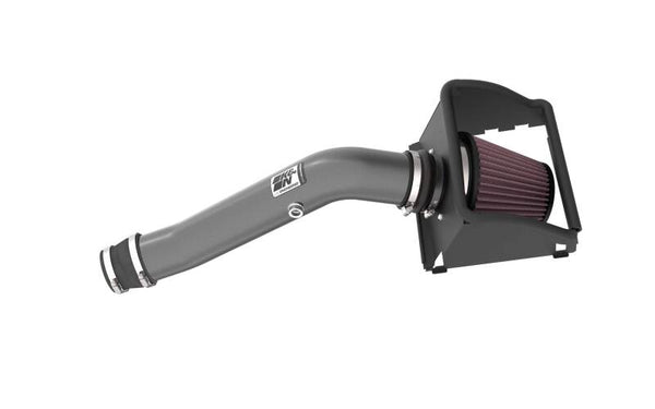 K&N 18-24 Ford F150 3.3L V6 Performance Air Intake System w/ Red Air Filter - 77-2619KC for 2018-2025 Ford F 150 - front view