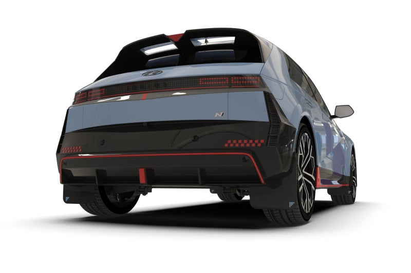 Rally Armor 2025 Hyundai Ioniq 5 N Black UR Mud Flap Silver Battery Logo - MF117-BAT-BLK-SIL